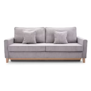 sofa rozkładana ARIS - 2 duże zdejmowane poduchy oparciowe i 2 małe poduszki dekoracyjne