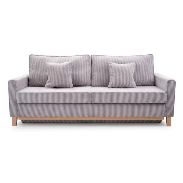 sofa rozkładana ARIS - 2 duże zdejmowane poduchy oparciowe i 2 małe poduszki dekoracyjne